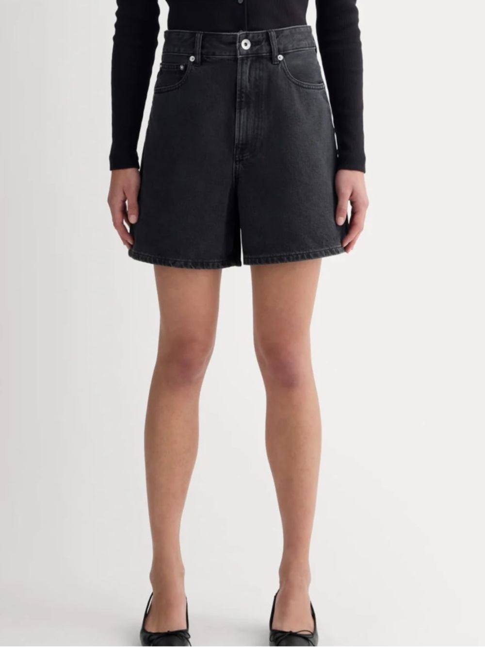 Everlane A-Line Black Jean Shorts 🖤